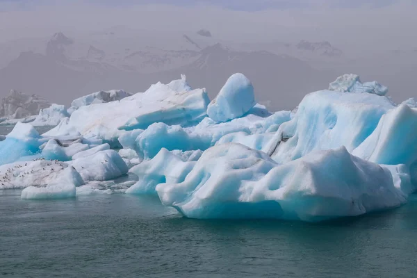 Islandia Laguna Jokulsarlon Icebergs Turquesa Flotando Laguna Glaciar Islandia — Foto de Stock