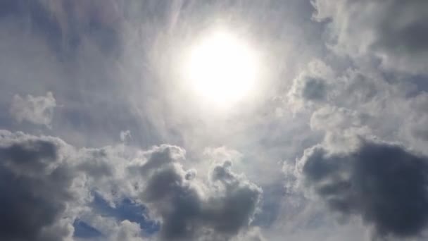 Hyper Lapse Stunning Cirrus Cloud Formations Deep Blue Summer Sky — Stock Video