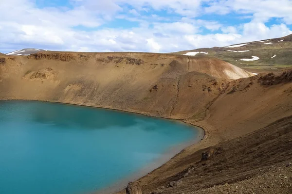 Crystal Clear Deep Blue Lake Krafla Iceland — Fotografia de Stock