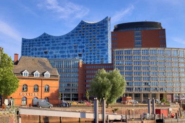 Hamburg, Germany - 27. August 2022: View of the Hamburg Elbphilharmonie building in the harbour