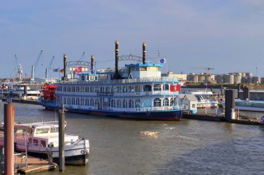 Hamburg, Germany, 27 August 2022, Beautiful view at the famous ship named Louisiana Star in port of Hamburg