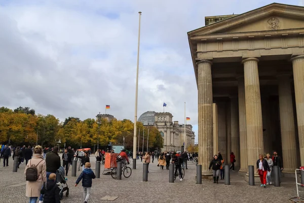 Βερολίνο Γερμανία Οκτώβριος 2022 Πύλη Του Βρανδεμβούργου Στις Οκτωβρίου Στο — Φωτογραφία Αρχείου