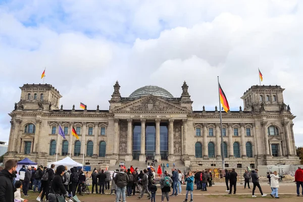 Berlin Niemcy Październik 2022 Budynek Niemieckiego Reichstagu Berlinie Dniu Października — Zdjęcie stockowe