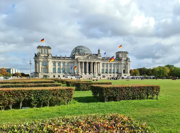Berlin Niemcy Październik 2022 Budynek Niemieckiego Reichstagu Berlinie Dniu Października — Zdjęcie stockowe
