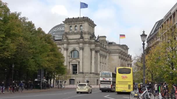 Berlino Germania Ottobre 2022 Costruzione Del Reichstag Tedesco Berlino Vacanza — Video Stock