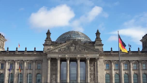 Berlin Deutschland Oktober 2022 Bau Des Deutschen Reichstages Berlin Feiertag — Stockvideo