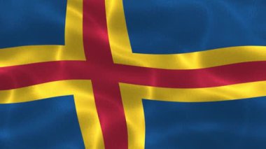 Aland Adaları bayrağı - gerçekçi kumaş bayrağı