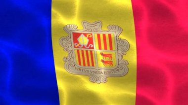 Andorra bayrağı - gerçekçi kumaş bayrağı