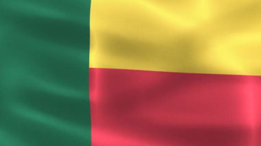 Benin bayrağı - gerçekçi kumaş bayrağı