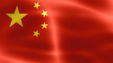 Çin bayrağı - gerçekçi kumaş bayrağı