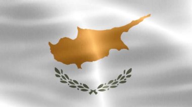 Kıbrıs bayrağı - gerçekçi kumaş bayrağı sallıyor