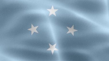 Mikronezya bayrağı - gerçekçi kumaş bayrağı