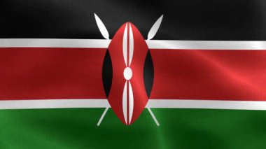 Kenya bayrağı - gerçekçi kumaş bayrağı