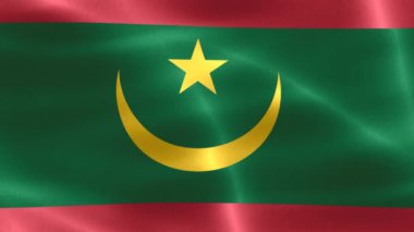 Moritanya bayrağı - gerçekçi kumaş bayrağı