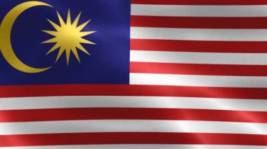 Malezya bayrağı - gerçekçi kumaş bayrağı