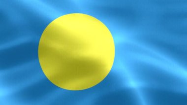 Palau bayrağı - gerçekçi kumaş bayrağı