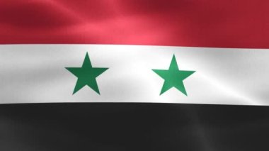 Suriye bayrağının 3 boyutlu resmi - gerçekçi kumaş bayrağı sallama.