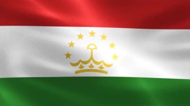 Bir Tacikistan bayrağının 3 boyutlu resmi - gerçekçi kumaş bayrağı sallama.