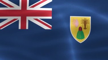 3 boyutlu Caicos Adaları bayrağı - gerçekçi kumaş bayrağı sallama.