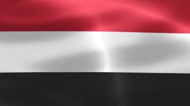 Bir Yemen bayrağının 3 boyutlu görüntüsü - gerçekçi kumaş bayrağı sallama.