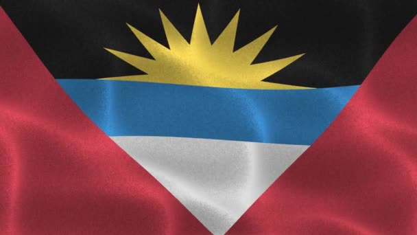 Antigua Und Barbuda Flagge Realistisch Schwenkende Stofffahne — Stockvideo
