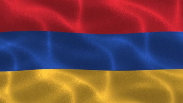 Armenien Fahne Realistisch Schwenkende Stofffahne — Stockvideo