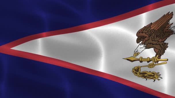 Американський Прапор Самоа Реалістичний Махаючий Прапор — стокове відео