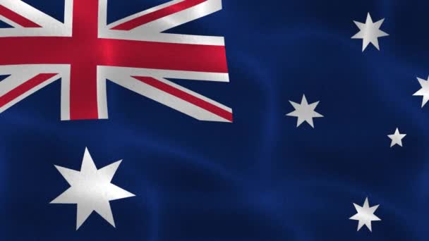 Australië Vlag Realistische Zwaaiende Stof Vlag — Stockvideo