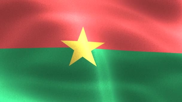 Flaga Burkina Faso Realistyczna Flaga Tkaniny Machającej — Wideo stockowe