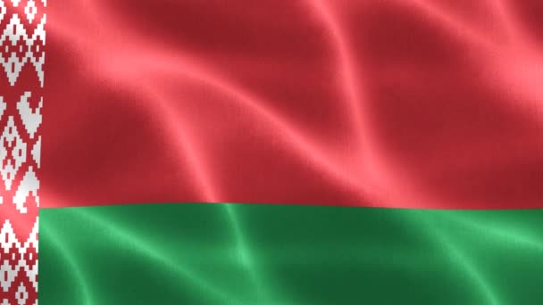 Bandera Bielorrusia Bandera Tela Ondeante Realista — Vídeos de Stock
