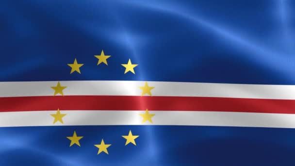 Flaga Cabo Verde Realistyczna Flaga Tkaniny Falującej — Wideo stockowe