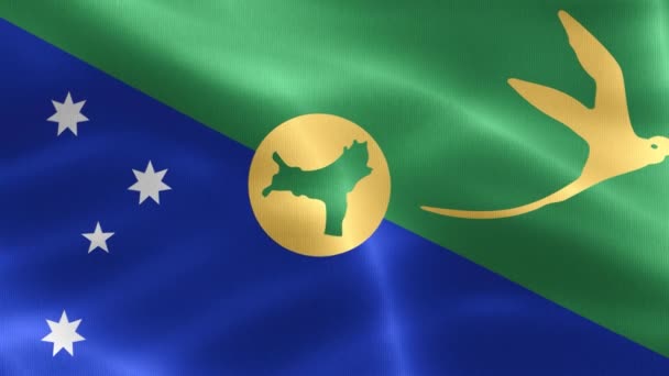 Christmas Island Flagge Realistisch Schwenkende Stofffahne — Stockvideo