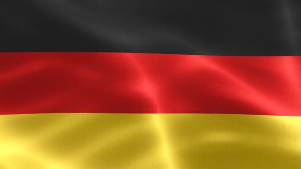 Bandera Alemania Bandera Tela Ondeante Realista — Vídeo de stock