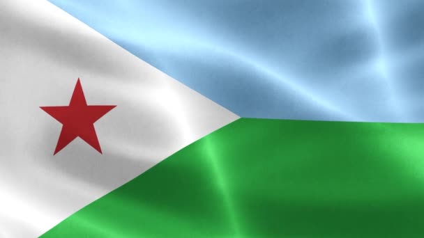 Djibouti Vlag Realistische Zwaaiende Stof Vlag — Stockvideo
