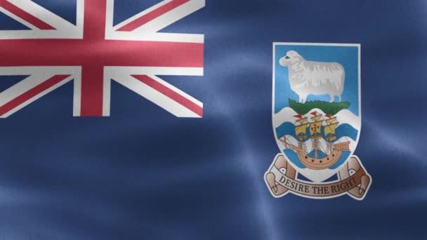 Vlajka Falklandských Ostrovů Realistická Vlnící Vlajka — Stock video