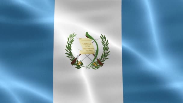 Σημαία Γουατεμάλας Ρεαλιστική Κυματιστή Σημαία Υφάσματος — Αρχείο Βίντεο