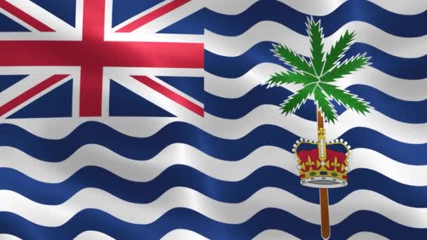 Bandeira Território Britânico Oceano Índico Bandeira Tecido Ondulante Realista — Vídeo de Stock
