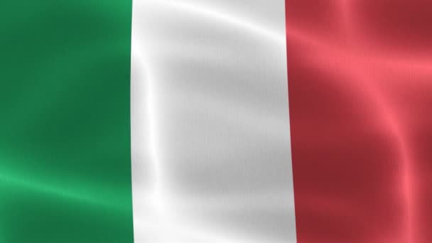 Italia Bandiera Bandiera Tessuto Sventolante Realistico — Video Stock