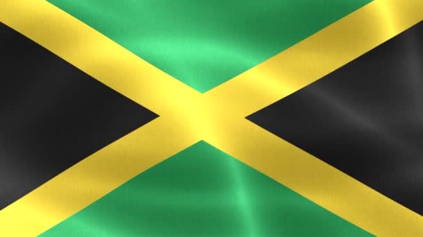 Jamaika Bayrağı Gerçekçi Kumaş Bayrağı — Stok video