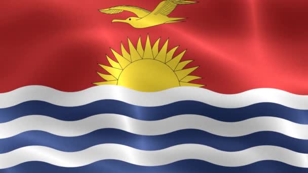 Флаг Кирибати Реалистичный Тканевый Флаг — стоковое видео