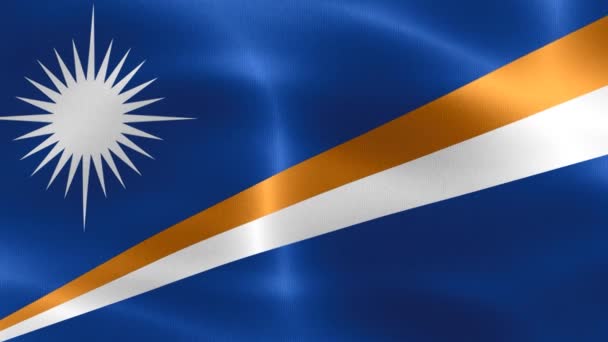 Marshall Adaları Bayrağı Gerçekçi Kumaş Bayrağı — Stok video