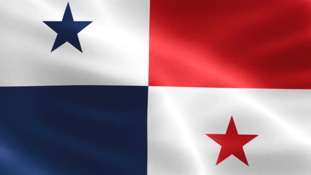 Panama Bayrağı Gerçekçi Kumaş Bayrağı — Stok video