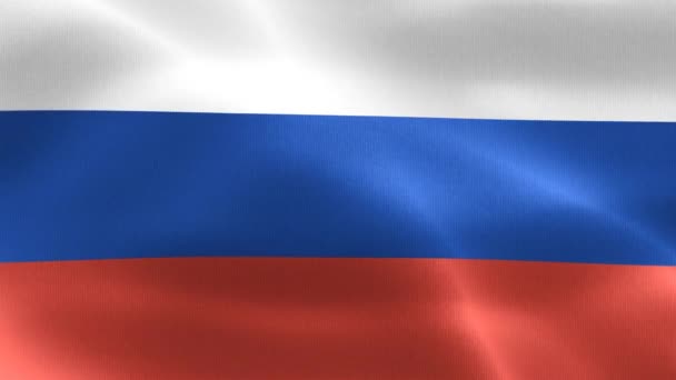 Rusya Bayrağı Gerçekçi Kumaş Bayrağı Sallıyor — Stok video