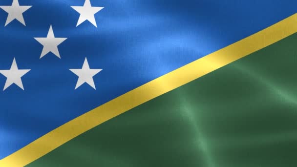 所罗门群岛的国旗在风中迎风飘扬 — 图库视频影像