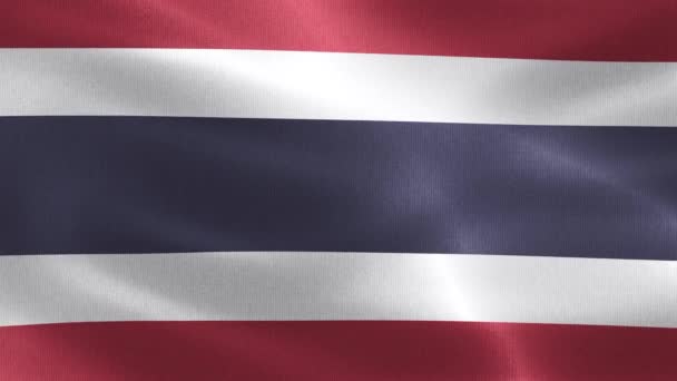 Ilustración Una Bandera Tailandia Bandera Tela Ondeante Realista — Vídeo de stock