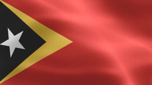 Doğu Timor Bayrağının Boyutlu Görüntüsü Gerçekçi Kumaş Bayrağı Sallama — Stok video