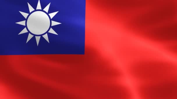 Ilustração Uma Bandeira Taiwan Bandeira Tecido Ondulante Realista — Vídeo de Stock