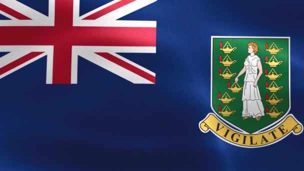 Εικονογράφηση Μιας Βρετανικής Σημαίας Παρθένων Νήσων Ρεαλιστική Κυματιστή Σημαία Υφάσματος — Αρχείο Βίντεο