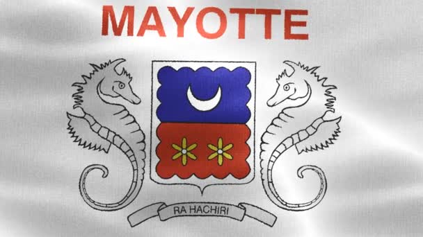Illustration Mayotte Flagga Realistisk Vinka Tyg Flagga — Stockvideo