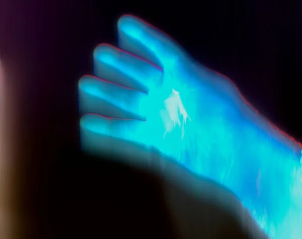 X線で輝く男の手の3Dイラスト — ストック写真